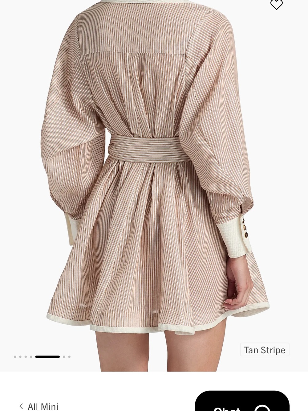 Zimmermann Hypnotic Tuck Striped Poplin Mini Shirtdress Zimm size 0 - Picture 3 of 10